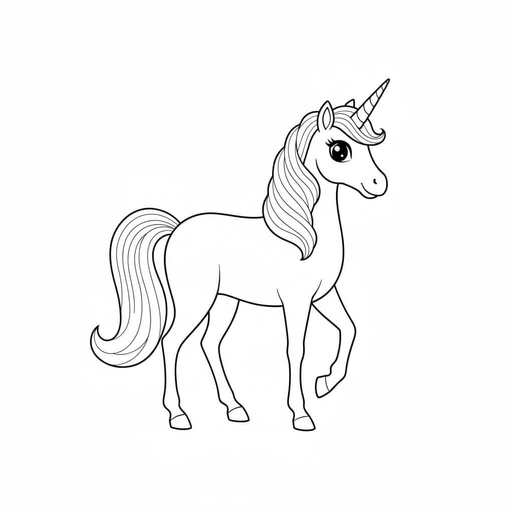 Unicorno classico da colorare