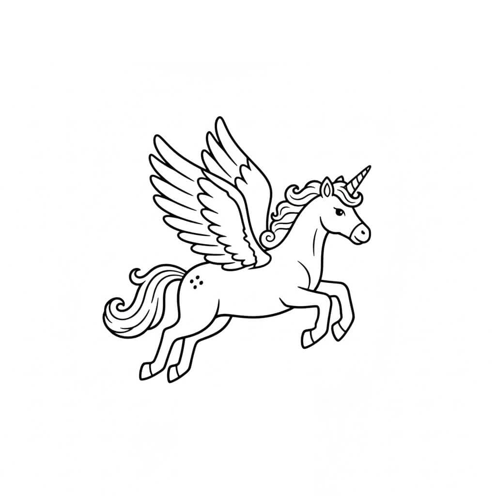 Unicorno volante da colorare